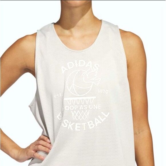 nwt ADIDAS Sustainable Select Jersey Basketball Tank in Limestone - Size L - Picture 1 of 9